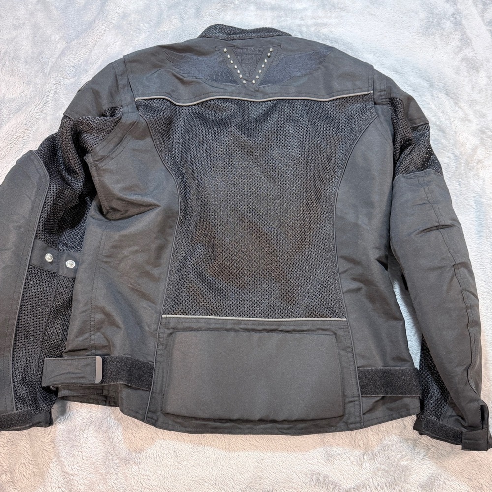 Victory Motorcycles Womens Black Mesh Motorcycle Riding Jacket L